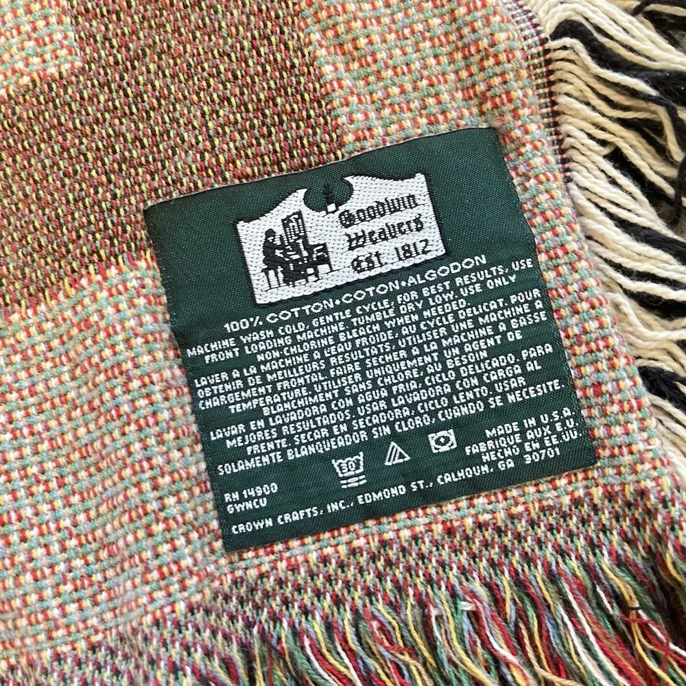 Vtg Goodwin Weavers Fruit Tapestry Throw Fringed Moody Old World Cottagecore